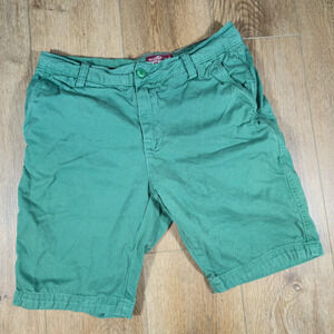 Matchstick Twill Chino Shorts Mens 30 Green 9" Inseam Casual Summer Wear